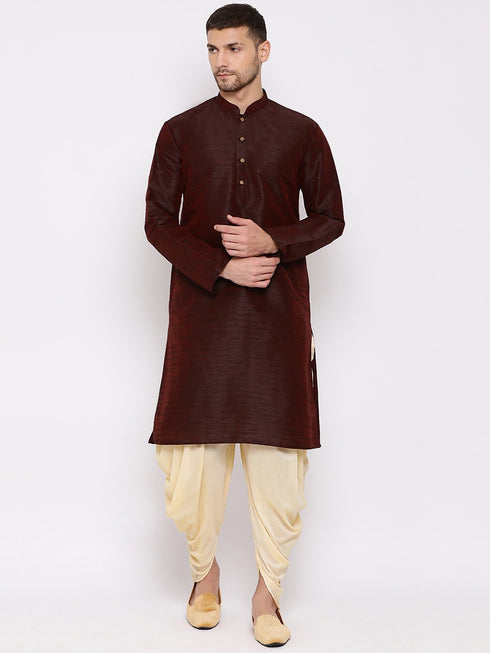 Men's Cream Solid Dhoti Pant